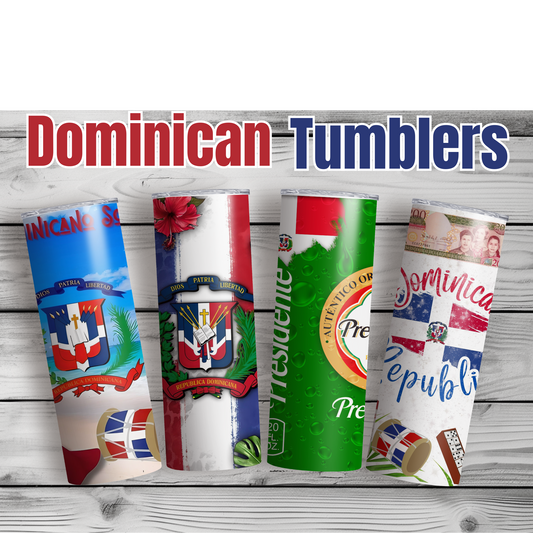 Dominican Pride 20oz Tumbler - Stainless Steel, Vacuum Insulated, Choice of 5 Designs, BPA Free, Perfect Gift